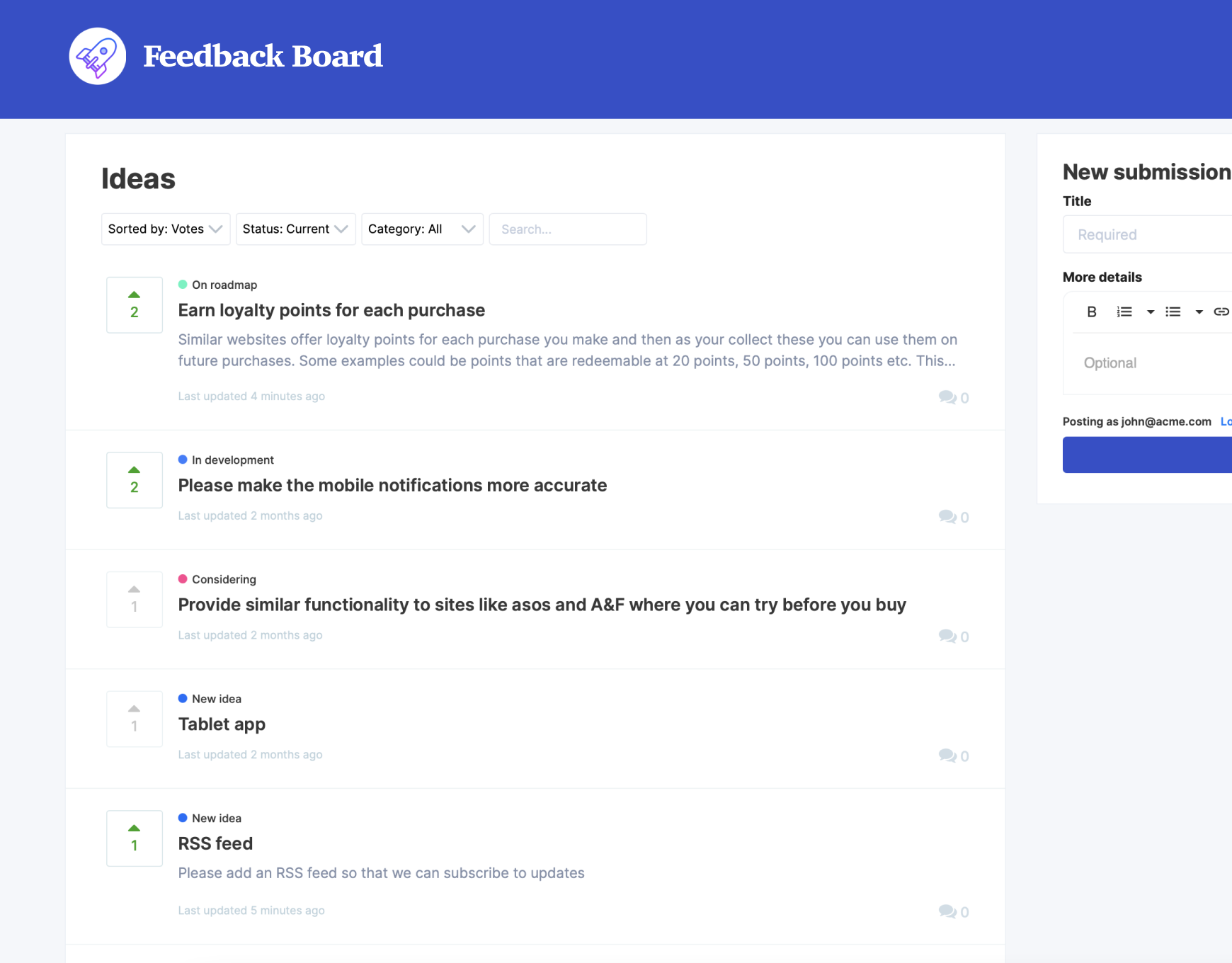 Collect user feedback
